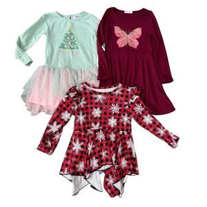 Set of 3 girls Christmas dresses size 4/5